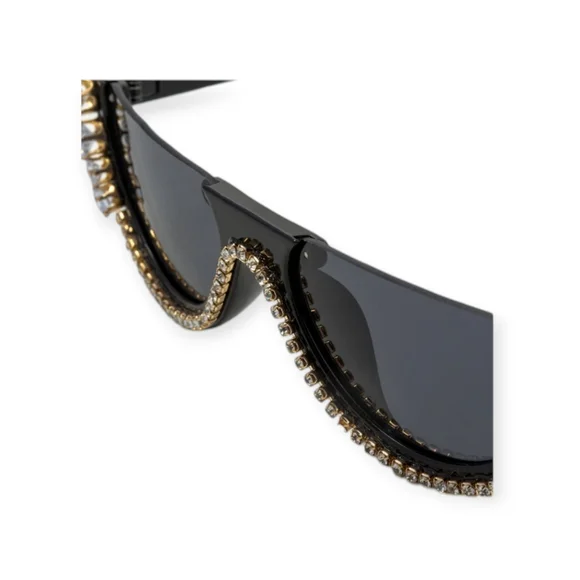 Rhinestone Decor Half Frame Sunglasses - Picture 4 of 5